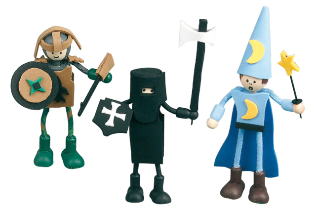 Personnages en Bois Brut et Corde à Décorer - Jeux et Jouets en bois - 10doigts.fr