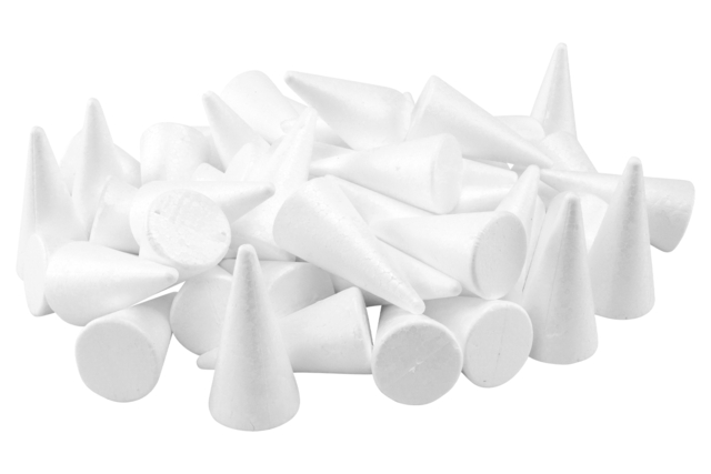 petit cône en polystyrène 11 cm - Formes à décorer - Polystyrène - 10doigts.fr