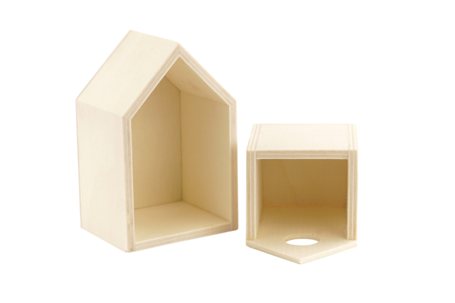 Petite maison en bois avec tiroir calendrier avent - Boîtes en bois - 10doigts.fr