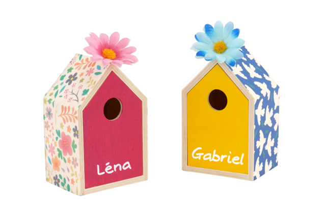Petite maison en bois baptème - Boîtes en bois - 10doigts.fr