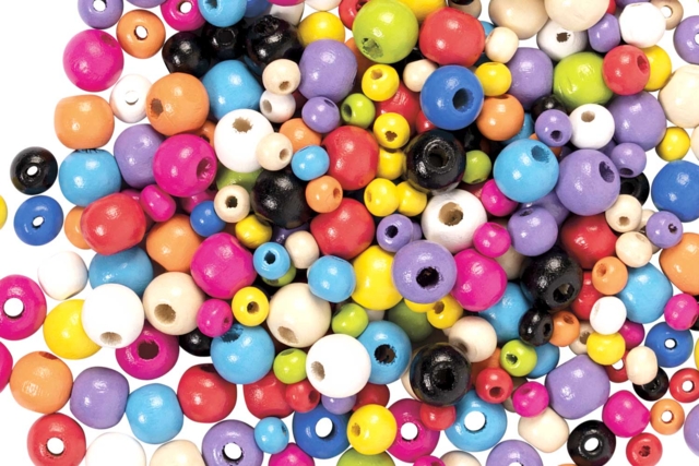 petites perles en bois vernis - Perles Bois - 10doigts.fr