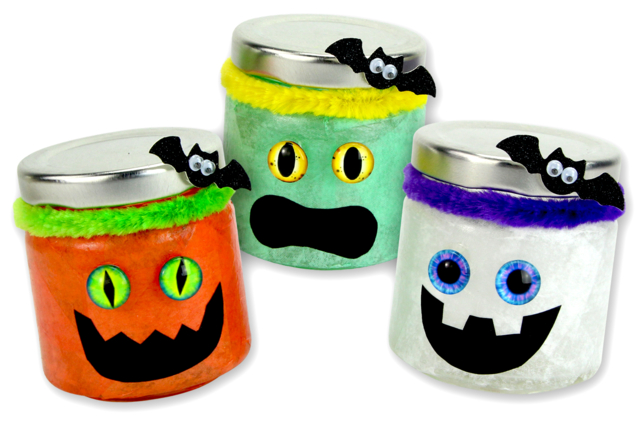 Photophores monstres d'Halloween - Colles scolaires - 10doigts.fr