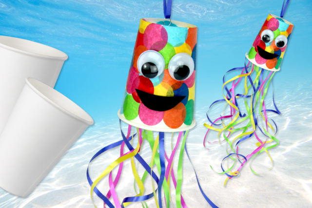 Pieuvre multicolore avec un gobelet - Clous et épingles - 10doigts.fr