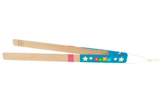 pince barbesur avec stickers - Objets bois pour la cuisine - 10doigts.fr