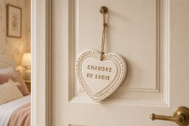 plaque de porte avec argile - Pâtes à modeler autodurcissantes - 10doigts.fr