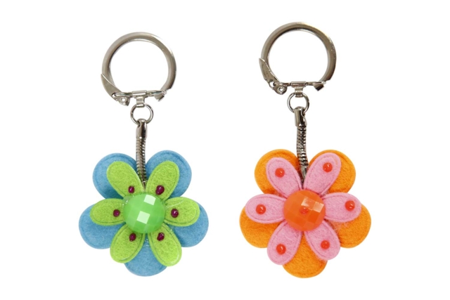 porte-clé fleurs cabochon - Porte-clés - 10doigts.fr
