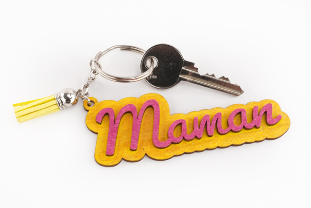 Porte cléfs Fete des Meres - Bijoux et porte-clefs en bois - 10doigts.fr