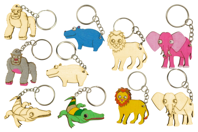 porte clés animaux sauvages en bois - Porte-clés - 10doigts.fr