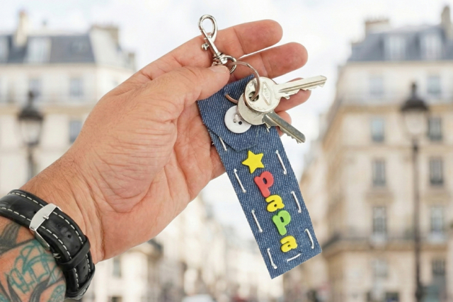 porte clés DIY fête des pères cadeau - Porte-clés et range-clés pour Papa : une idée de cadeau personnalisé - 10doigts.fr