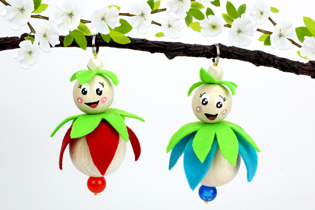 Porte-clés Fées du Printemps - Perles Acrylique - 10doigts.fr