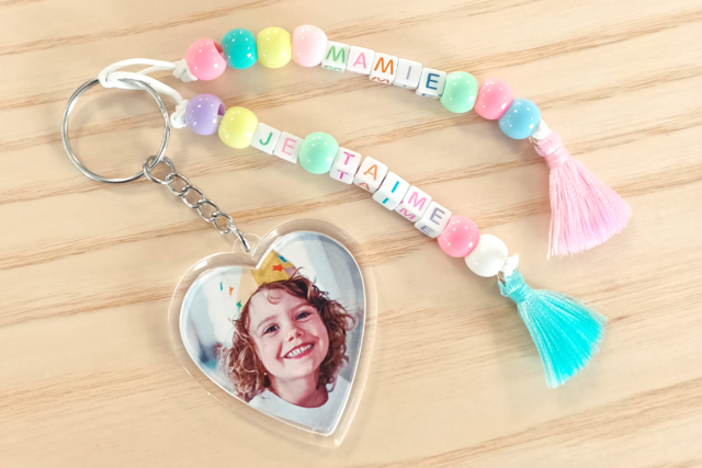 Porte-clés fête photo - Plastique Transparent - 10doigts.fr