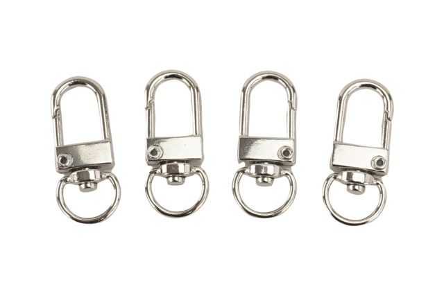 porte clés mousquetons argentés - Clips et mousquetons : les finitions pour vos accessoires DIY - 10doigts.fr