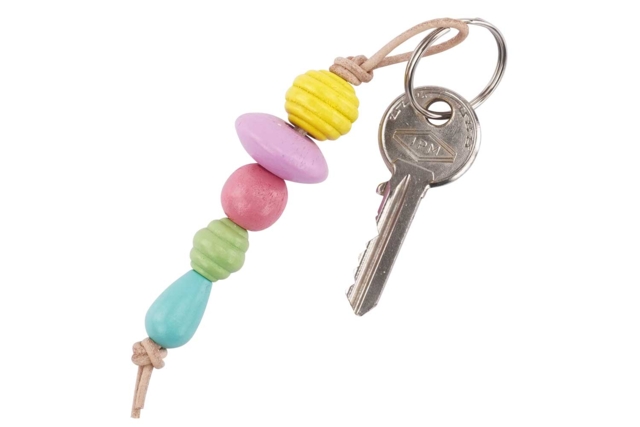 porte clés perles en bois - Perles Bois - 10doigts.fr