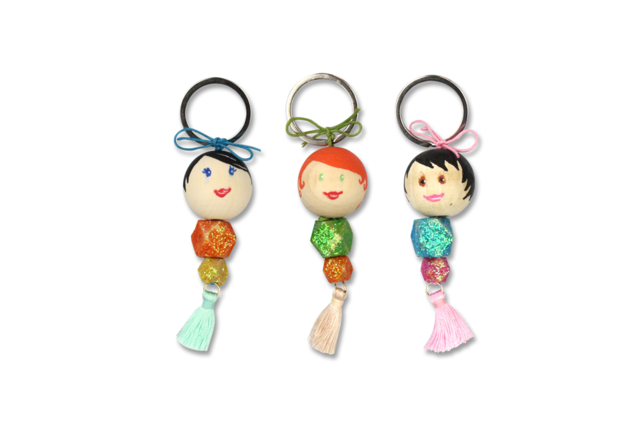 porte clés sirènes - Perles Bois - 10doigts.fr