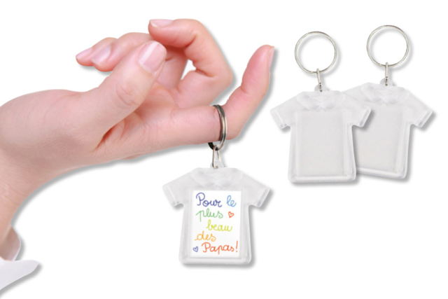 Porte-clés T-shirt - Plastique Transparent - 10doigts.fr