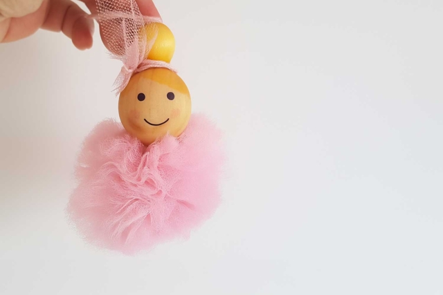 porte clés visage - Perles Bois - 10doigts.fr