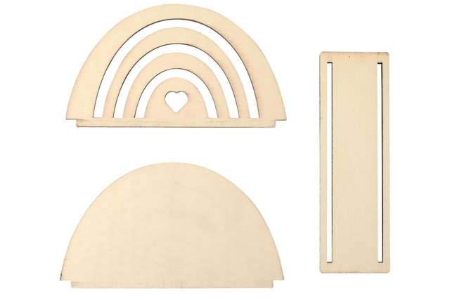 porte courrier arc en ciel - Objets bois pour le bureau - 10doigts.fr