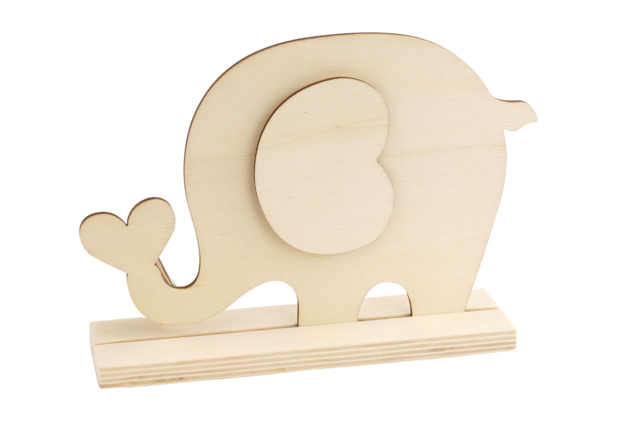 Porte-photo Éléphant en bois - 4 pièces - Cadres photos en bois - 10doigts.fr