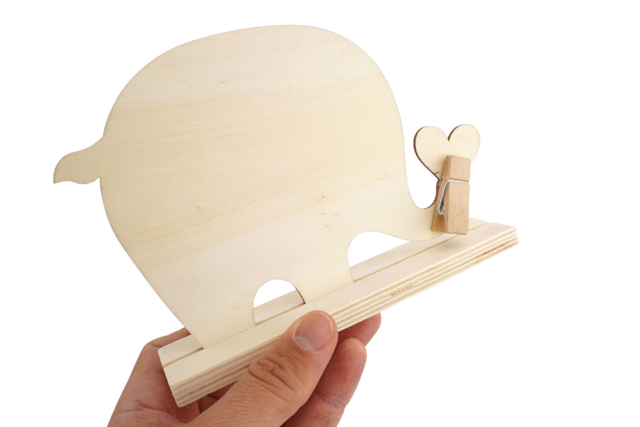 Porte-photo Éléphant en bois  à décorer - Cadres photos en bois - 10doigts.fr
