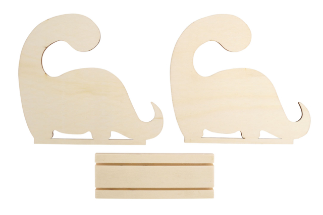porte téléphone en bois forme dinosaure - Objets bois pour le bureau - 10doigts.fr