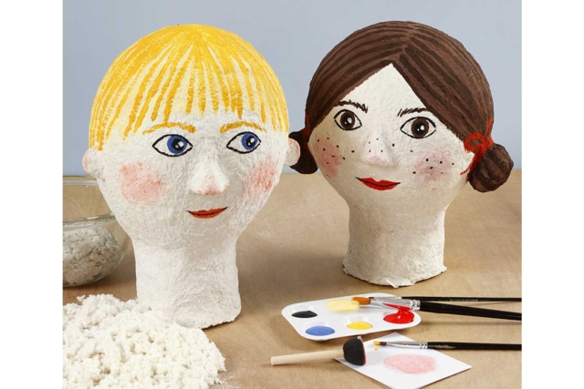 portrait en papier mâché - Papier mâché - Pâtes auto-durcissantes - 10doigts.fr