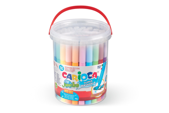 pot de 50 feutres de dessin pour enfants - Feutres pointes larges : pour des coloriages éclatants et des aplats parfaits - 10doigts.fr
