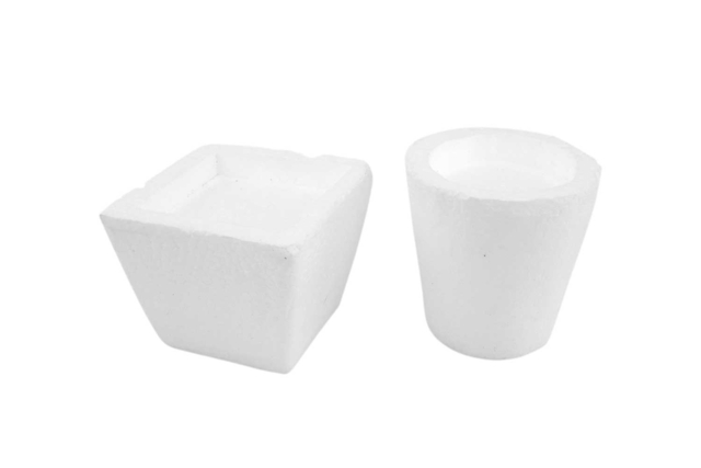Pots de fleur en polystyrène - Set de 2 - Formes à décorer - Polystyrène - 10doigts.fr