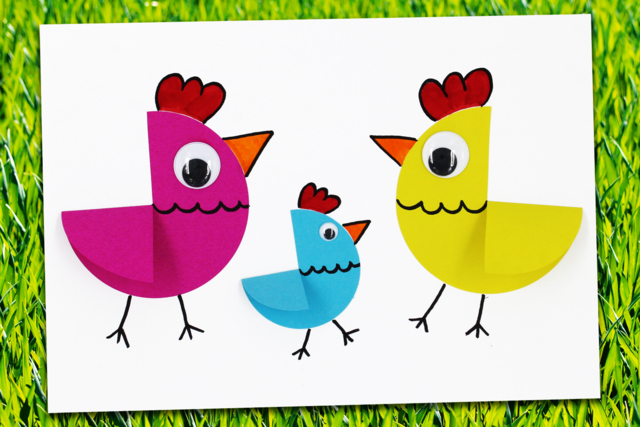 Poules de Pâques en papier (bricolage facile) - Ramettes de papiers - 10doigts.fr