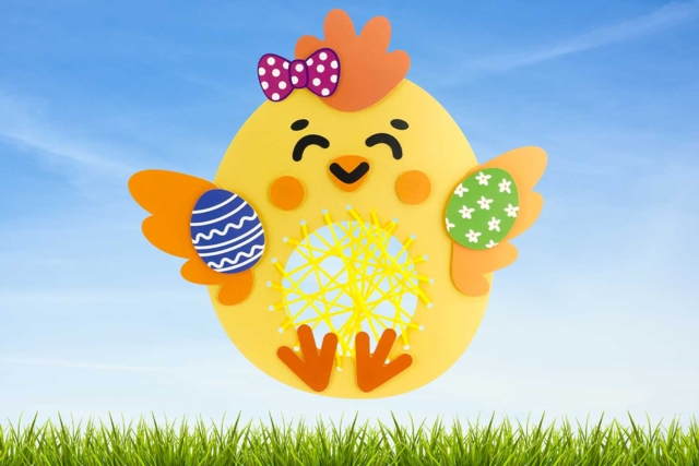 Poussin en string art - Kits créatifs Pâques - 10doigts.fr