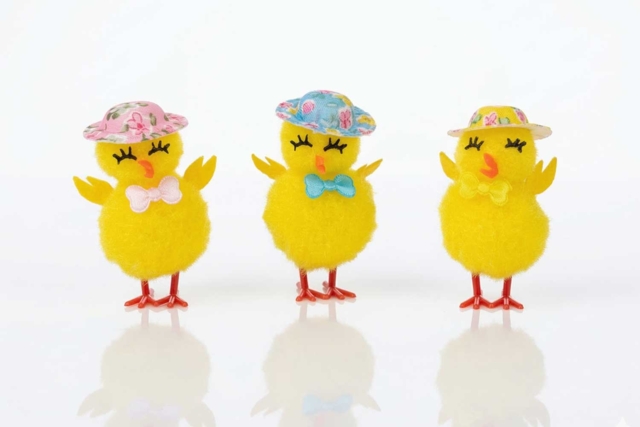 poussins en chenilles pâques - Accessoires décoratifs de Pâques - 10doigts.fr
