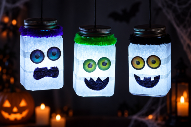P'tits monstres d'Halloween lumineux - Articles lumineux, guirlandes et bougies LED - 10doigts.fr