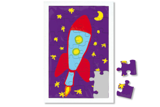 puzzle fusée - Puzzles à colorier - 10doigts.fr