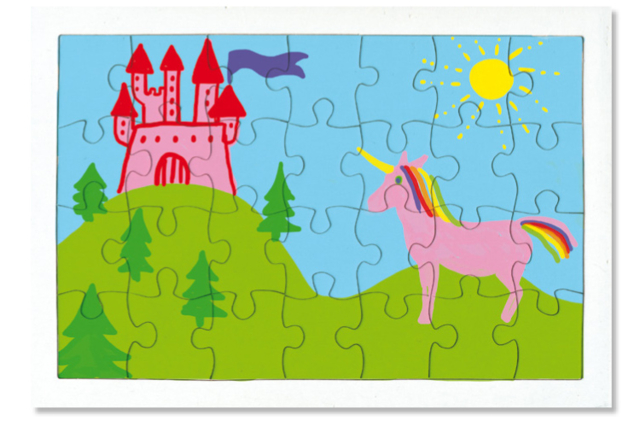 puzzle licorne - Puzzles à colorier - 10doigts.fr