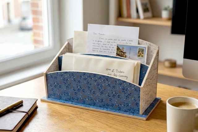 range courrier decopatch - Objets bois pour le bureau - 10doigts.fr