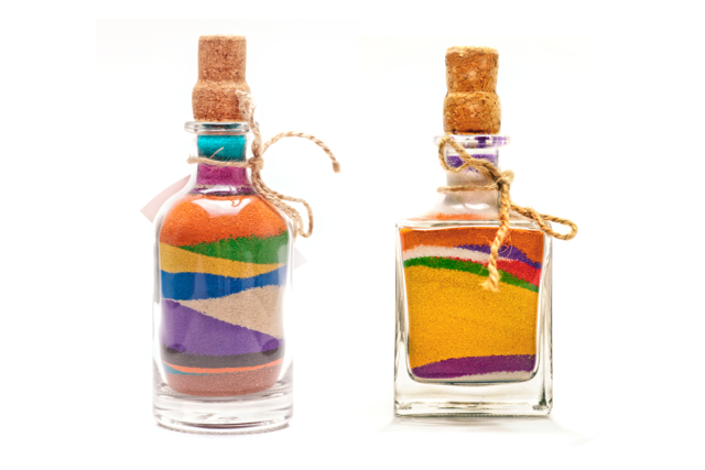 sable coloré bouteilles - Sable coloré : tout le matériel pour créer des tableaux en sable - 10doigts.fr
