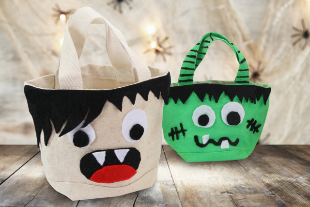Sac à bonbons pour Halloween - Feuilles de feutrine - 10doigts.fr