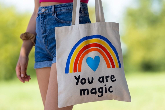 sac shopping - Peinture textile : tout le matériel pour personnaliser tissu et vêtements - 10doigts.fr