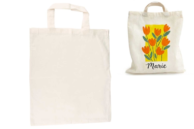 sac shopping anses courtes - Coton, lin - Textiles - 10doigts.fr