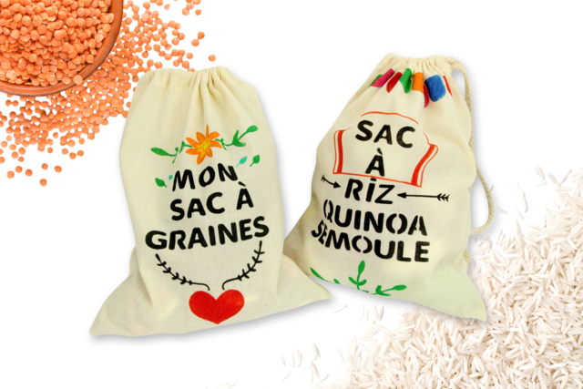 sacs à graines et céréales - Coton, lin - Textiles - 10doigts.fr