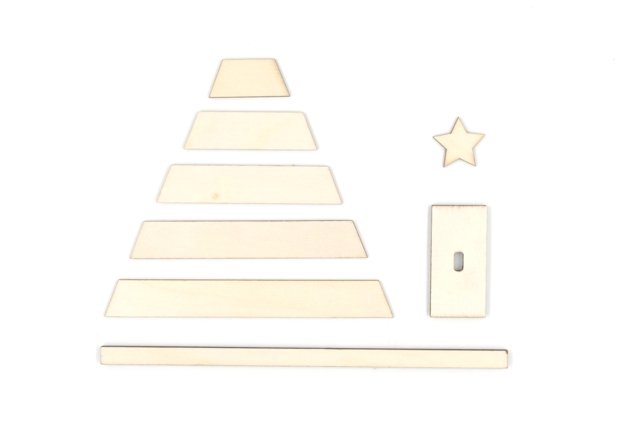 Sapin à lattes à monter - Objets en bois Noël - 10doigts.fr