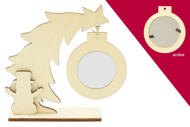 sapin porte photo bois - Objets en bois Noël - 10doigts.fr