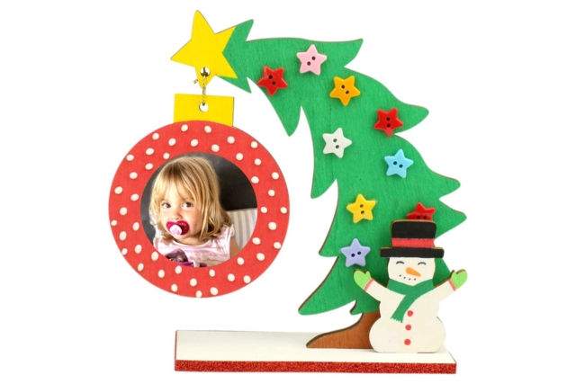 Sapin porte-photo en bois noël - Objets en bois Noël - 10doigts.fr
