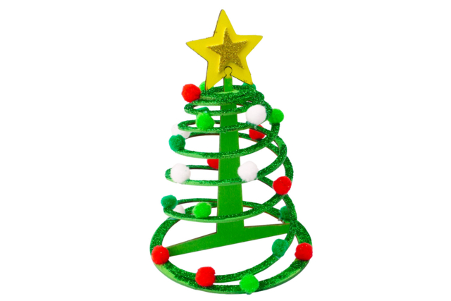 sapin spirale décoré - Objets en bois Noël - 10doigts.fr