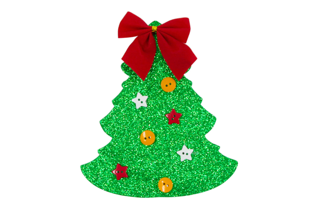 sapin vert pailleté - Nœuds et rubans pour toutes vos créations - 10doigts.fr