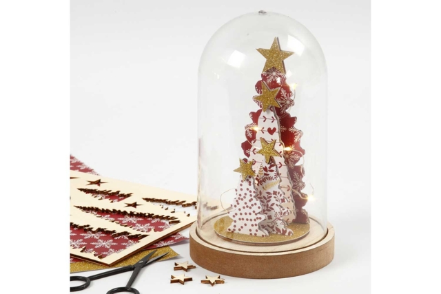 sapins en bois et cloche - Objets en bois Noël - 10doigts.fr