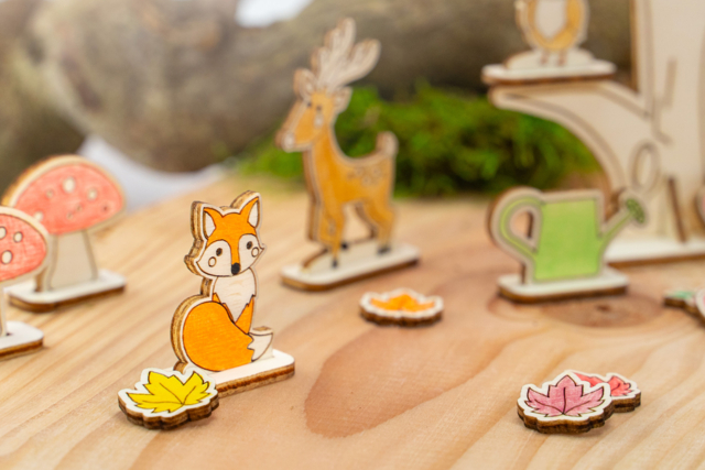 scène à peindre automne animaux - Jeux et Jouets en bois - 10doigts.fr