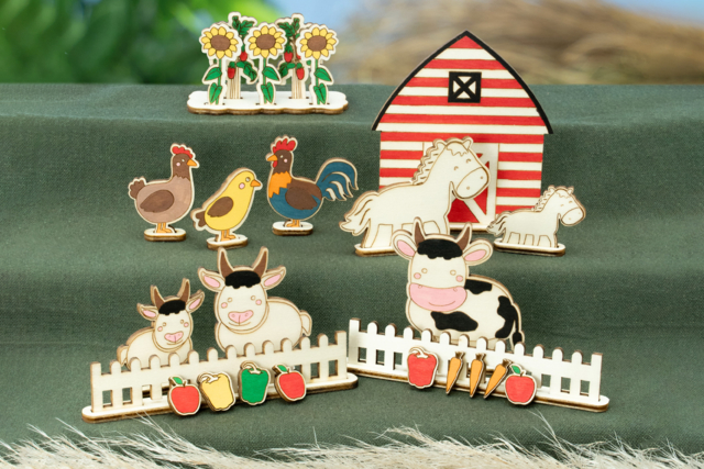 scène bois la ferme - Jeux et Jouets en bois - 10doigts.fr