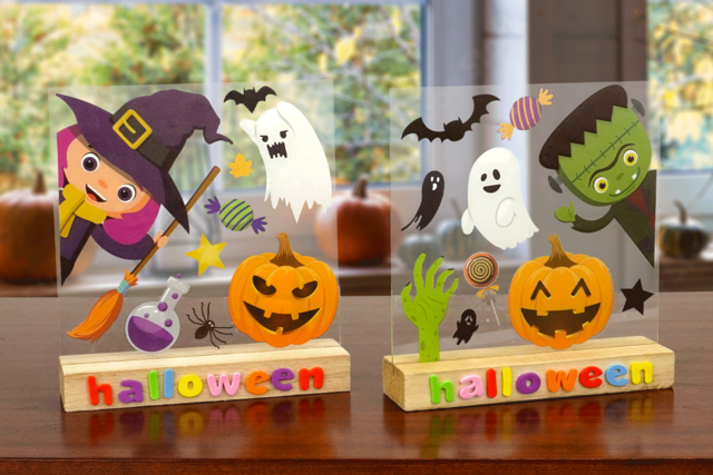 Scène d'Halloween avec stickers - Kits créatifs Halloween - 10doigts.fr