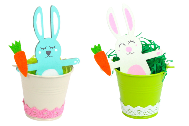 seau lapins ruban - Nœuds et rubans pour toutes vos créations - 10doigts.fr