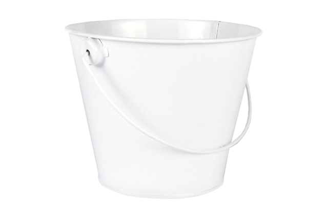 seau métal blanc - Supports en Métal - 10doigts.fr